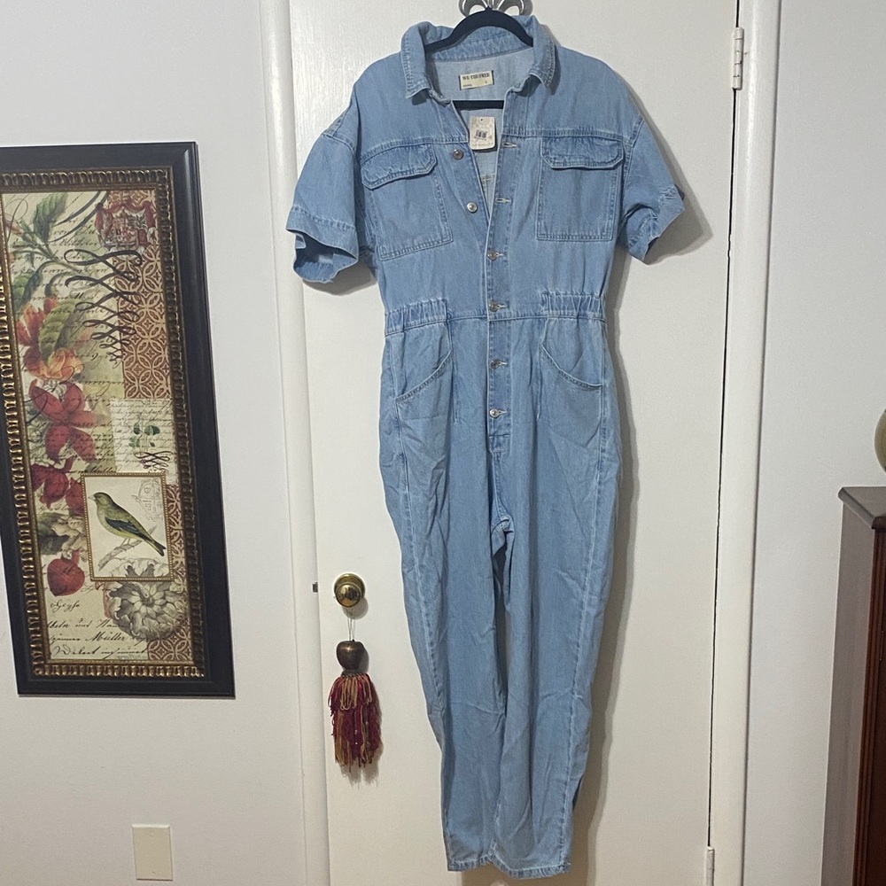 We The Free Light Blue Denim Jumpsuit
